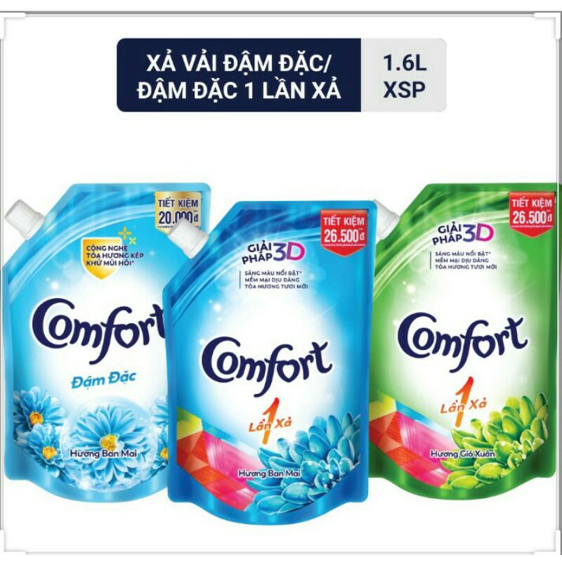 Nước Xả Vải Comfort Đậm Đặc Túi 1,6lit