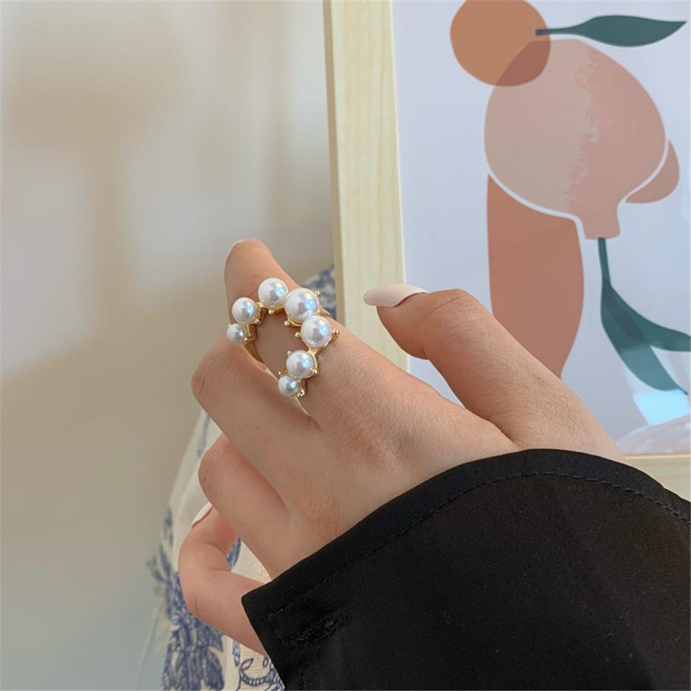 EUTUS Nhẫn Đính Hạt Giả Ngọc Trai