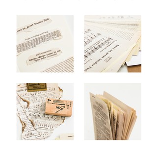 Set giấy cũ vintage trang trí sổ 57 tờ