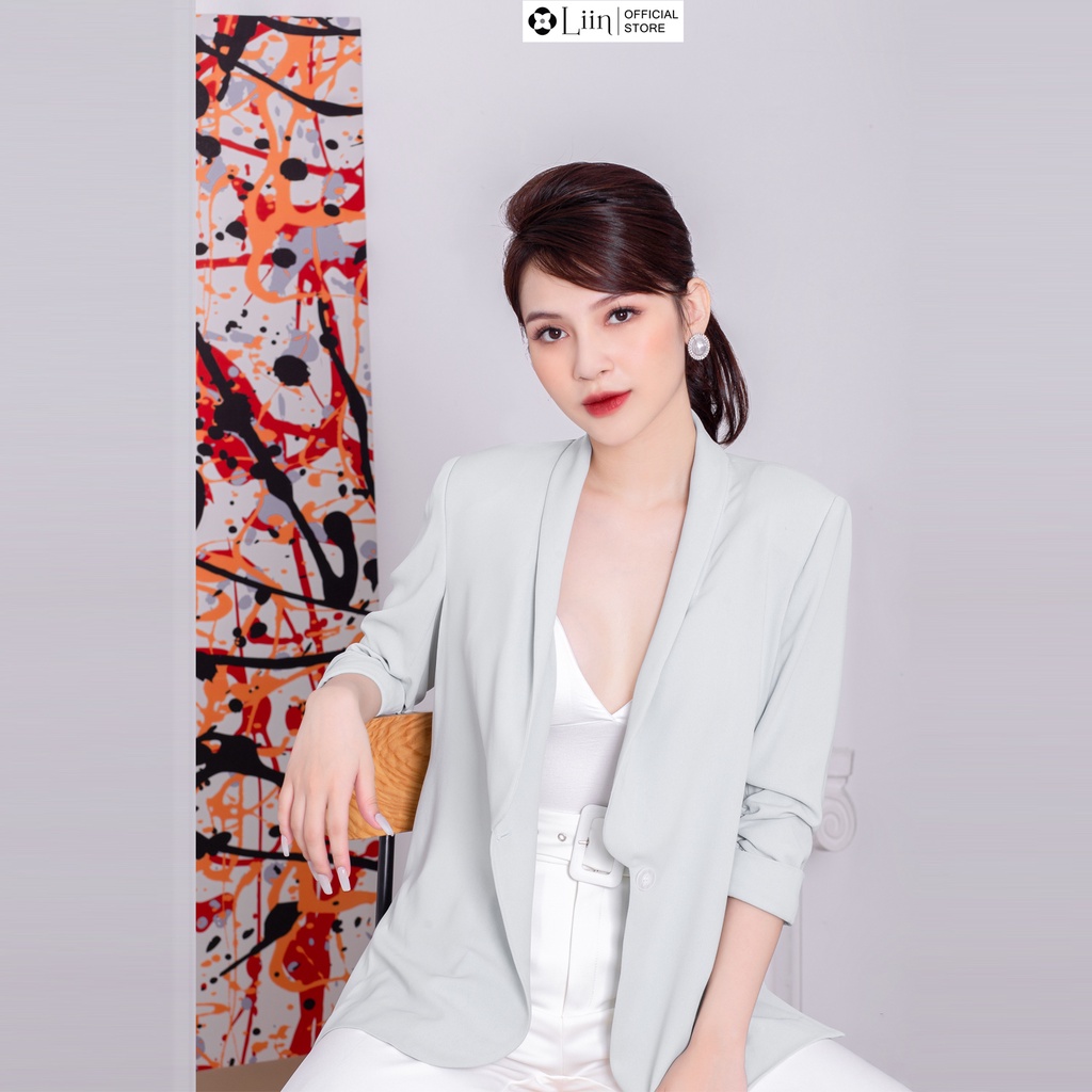 Áo vest ( loại mới không xẻ tà) nữ Linbi thiết kế tay nhún trơn phong cách sang trọng, hiện đại liin clothing V5315