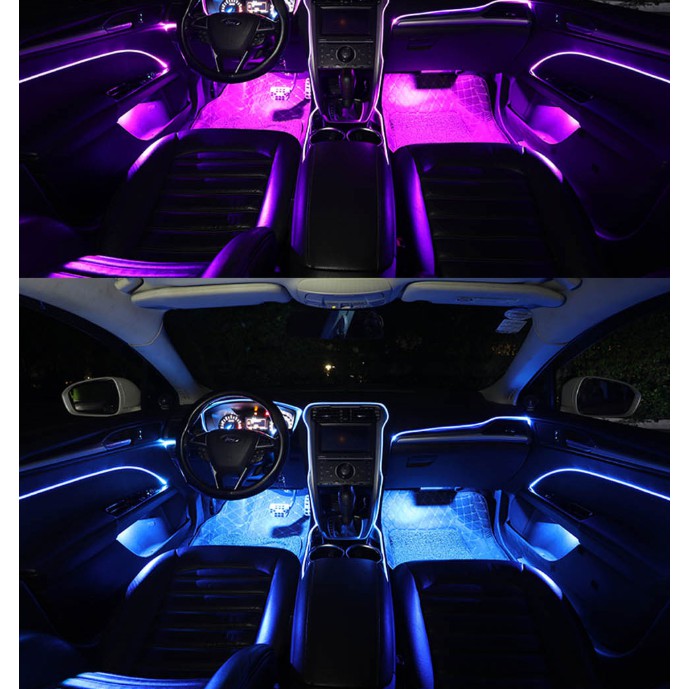 LYMOYO Dây đèn LED RGB trang trí nội thất xe hơi 5/6/8m
