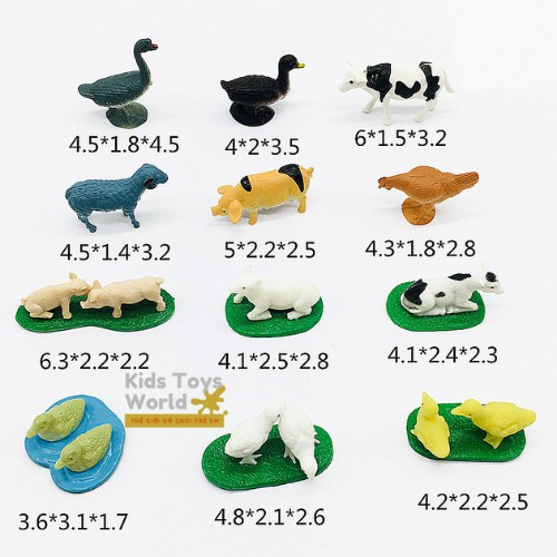 Set 14 mô hình đồ chơi các con vật bằng nhựa PVC dành cho các bé, Đồ Chơi An Toàn Giúp Bé Học Được nhiều điều thú vị