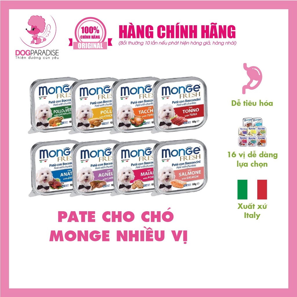 Pate cho chó Monge nhiều vị - Dog Paradise