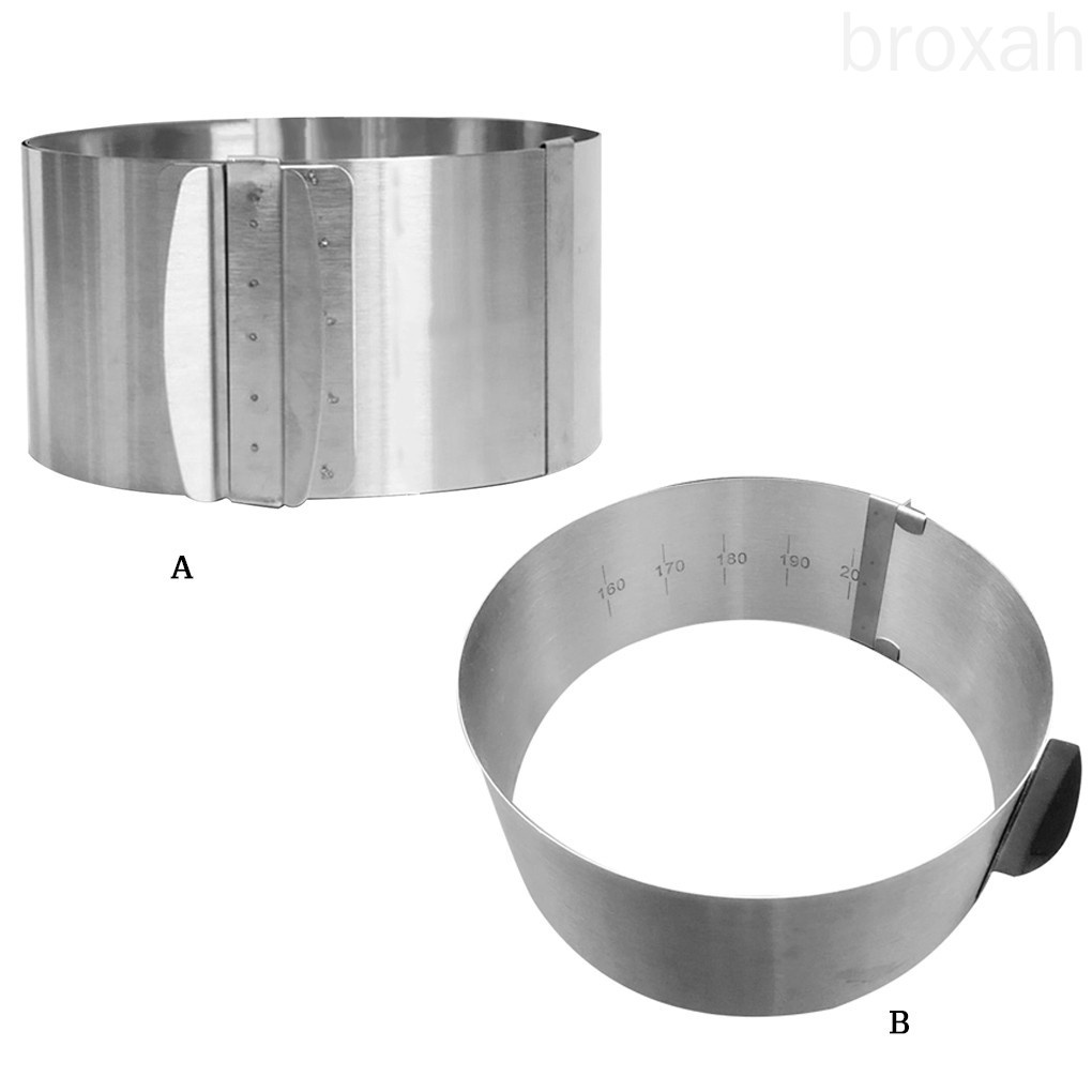 Khuôn Làm Bánh Mousse Hình Tròn Bằng Thép Không Gỉ 6-12 Inch Có Thể Điều Chỉnh