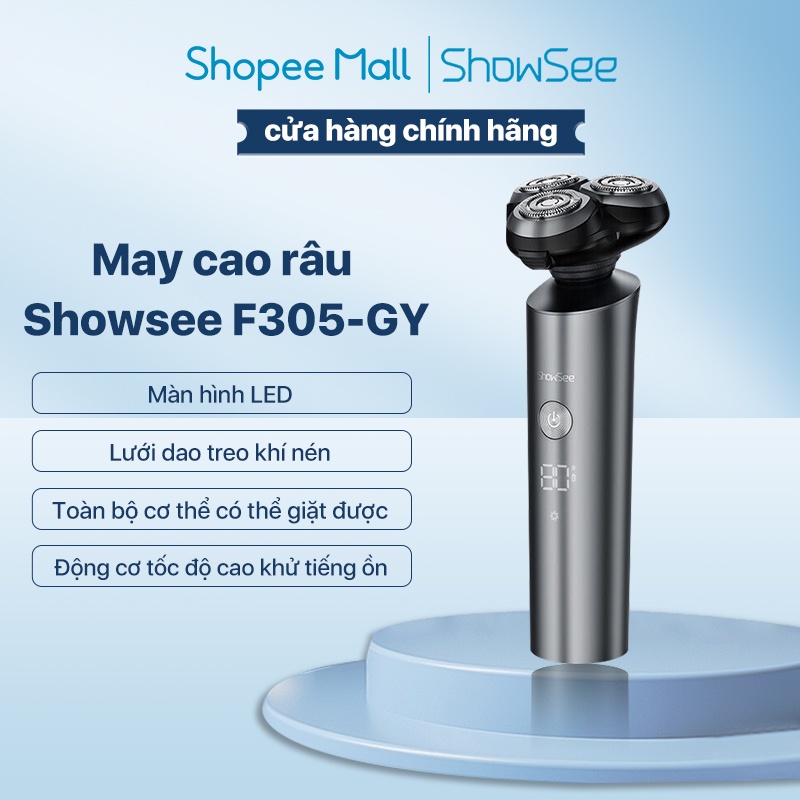 Máy cạo râu Showsee F305-GY màn hình LED Động cơ tốc độ cao khử tiếng ồn