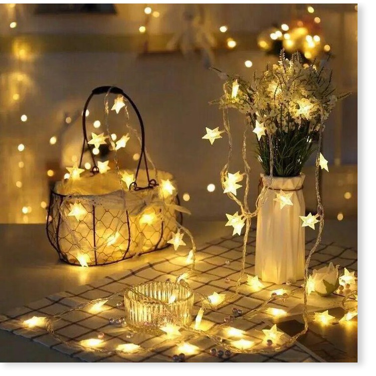 Đèn led dây trang trí noel tết 🦋FreeShip🦋 Đèn led trang trí hình ngôi sao dài 6m - ADK