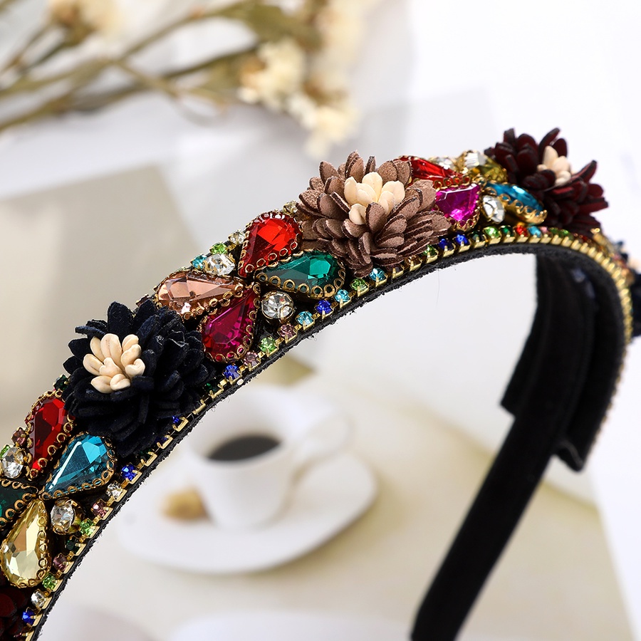 Băng Đô Cài Tóc Đính Đá Pha Lê Phong Cách Retro Hàn Quốc Cho Nữ