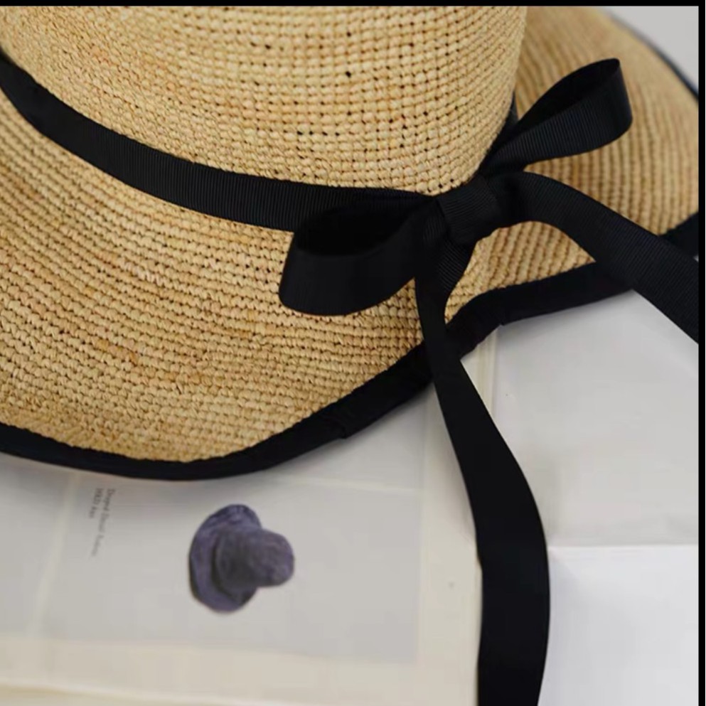Mũ cói (Nón cói) RỘNG VÀNH thời trang đi biển thắt nơ siêu xinh có thể chống nắng,chống tia UV và gấp gọn