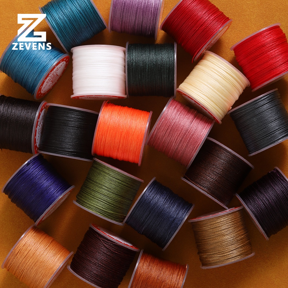 Cuộn Chỉ Sáp Tròn Đường Kính 0.5mm Dài 25m Bằng Polyester Không Đục Lỗ Làm Đồ Da Thủ Công DIY