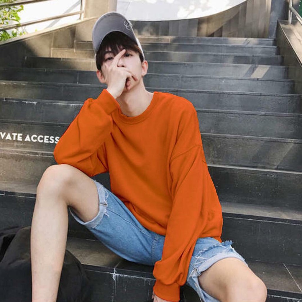 ÁO HOODIE CỔ TRÒN TRƠN, CHẤT THUN NỈ THỜI TRANG BTQ989