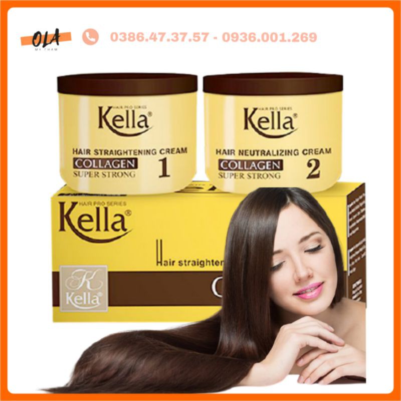 Thuốc Duỗi TócSiêu Dưỡng,Thuốc Ép Tóc Phục Hồi Collagen Super Strong KELLA