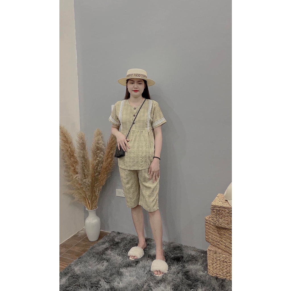 Bộ lửng bầu sau sinh vải thô đũi kẻ