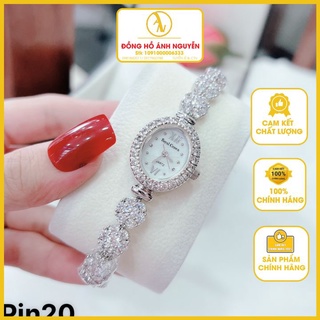 Đồng hồ nữ royal crown 1516 máy quartz kính sapphiare mặt ovan đính đá full box