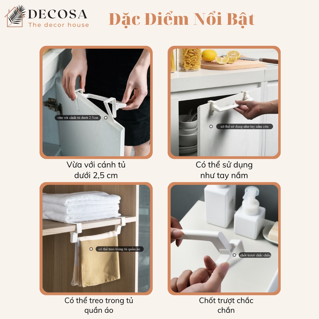 Móc nhựa gắn cửa tủ tiện lợi tiết kiệm không gian DECOSA