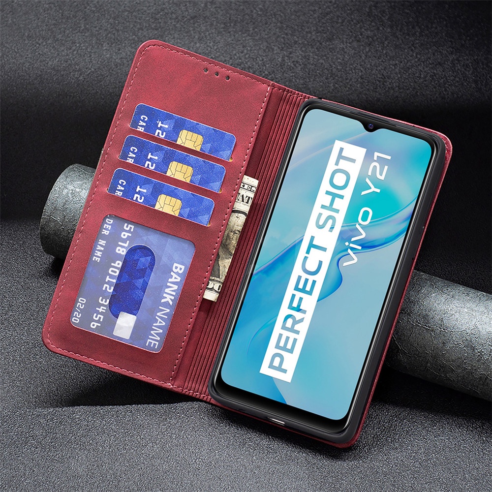 Bao Da Điện Thoại Nắp Lật Kèm Ngăn Đựng Thẻ Cho Vivo Y20 Y20i Y20s G Y21 Y21G Y21s Y21T