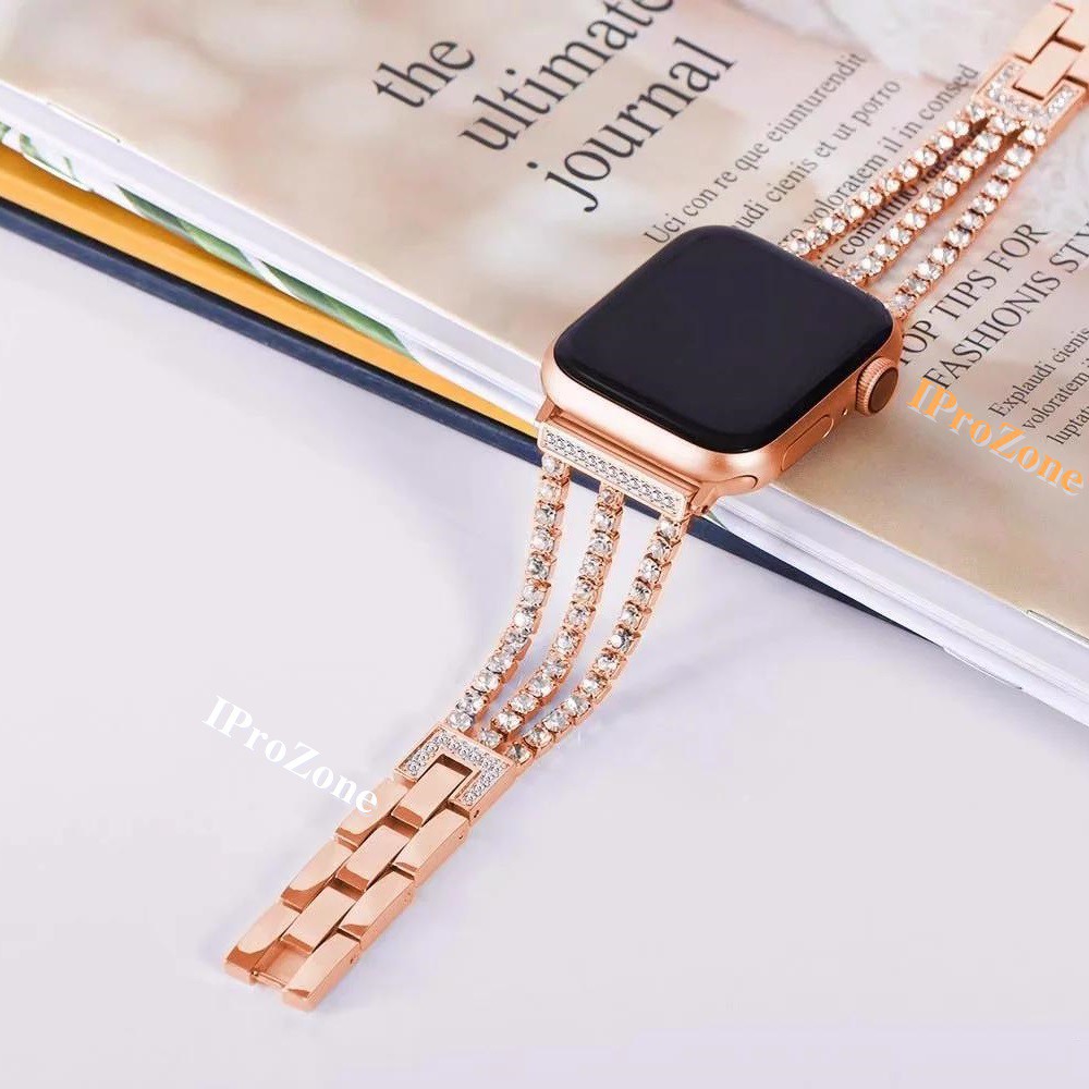 ( Woman ) Dây đeo đính đá thời trang cao cấp Apple Watch