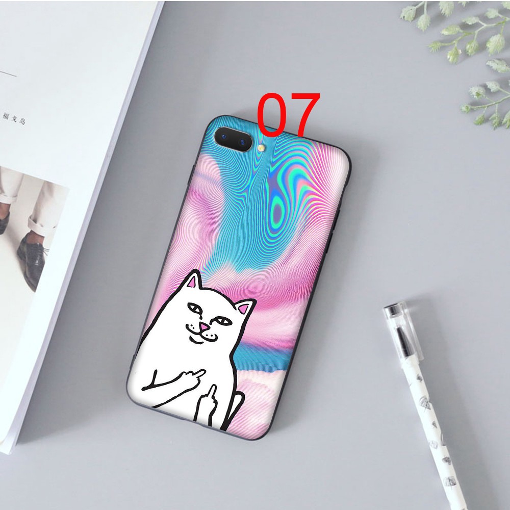 Ốp Điện Thoại Mềm Hình Mèo Giơ Ngón Giữa Cho Oppo F17 F15 F11 F9 F7 Pro