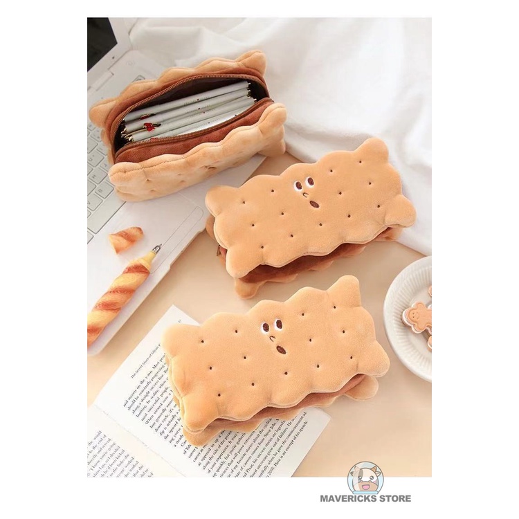 Túi đựng bút vải Canvas cỡ lớn đa năng thiết kế đơn giản dễ thương