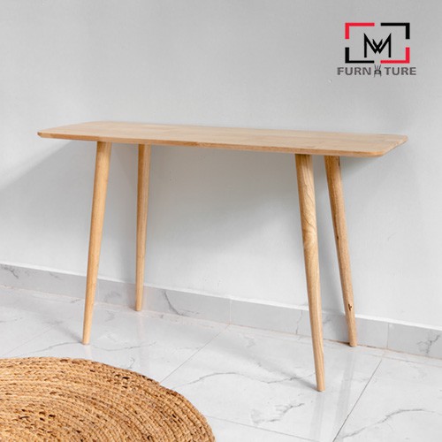 Bàn làm việc gỗ cao su cao cấp xuất khẩu Long Table không vạt thương hiệu MW FURNITURE - Nội thất căn hộ