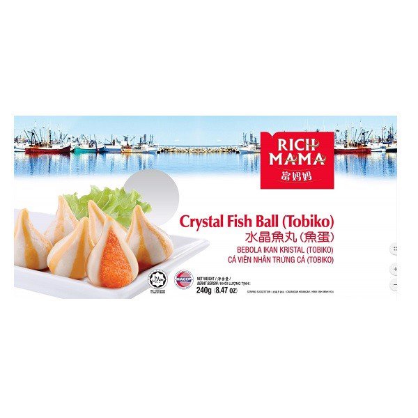 Cá viên nhân trứng cá TOBIKO hàng MALAYSIA Siêu Ngon túi 100g