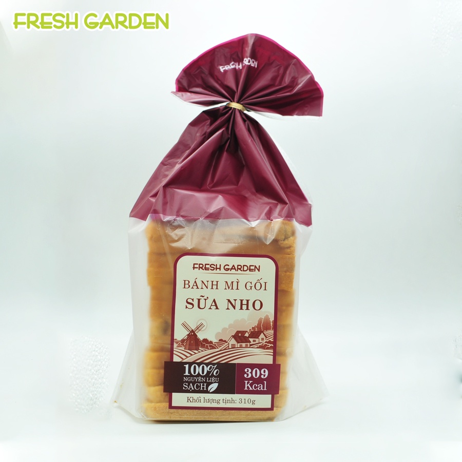 Bánh Mì Gối Sữa Nho FRESH GARDEN Thơm Ngon Đậm Vị Là Sự Kết Hợp Hoàn Hảo Của Sữa Và Nho Gói 310g