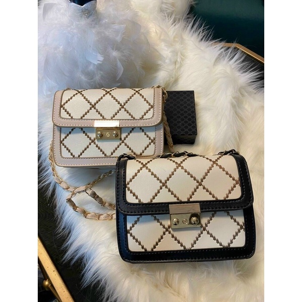 Túi Xách Nữ Túi Đeo Chéo Khoá Miu Da Dầy Trần Trám 3 Ngăn Siêu Đẹp