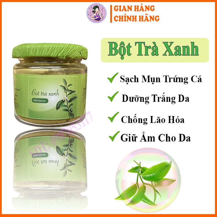 Mộc Nhan Natural, Bột Trà Xanh Đắp Mặt Mộc Nhan, Tiemxuongrong, Đẹp Da, Kháng Khuẩn Cao