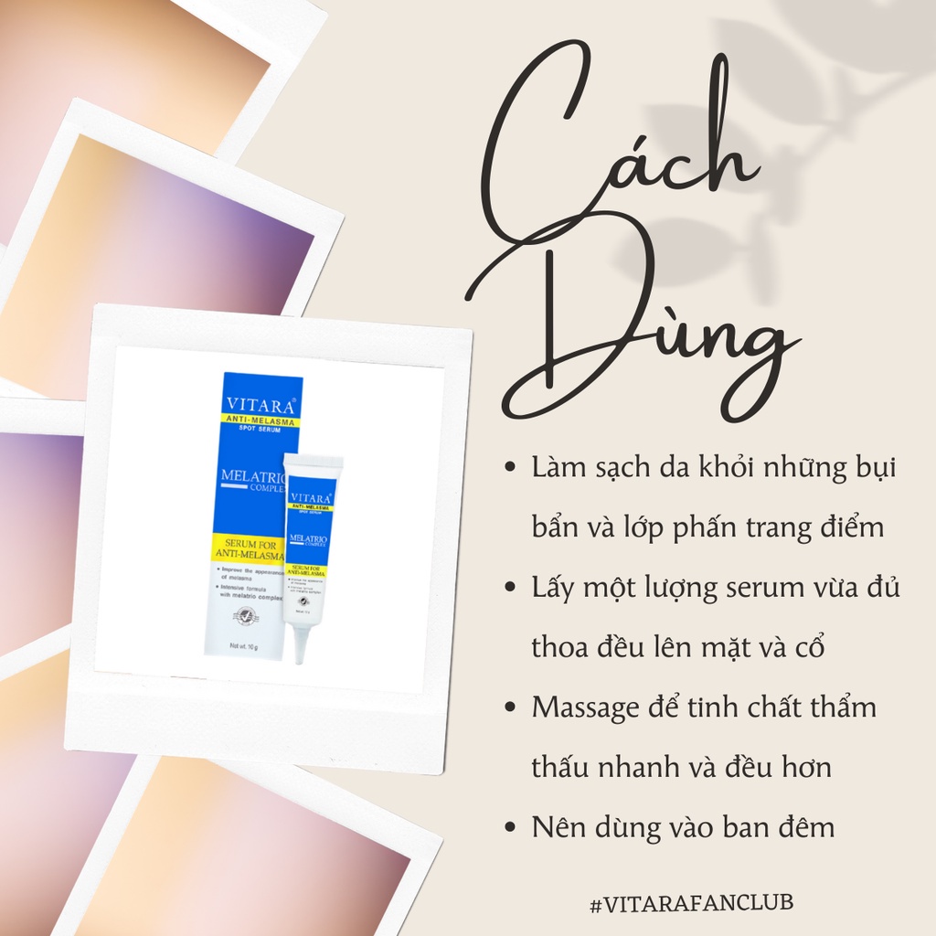 Serum mờ thâm nám Vitara Anti Melasma Spot loại bỏ các đốm đen làm sáng da 10g