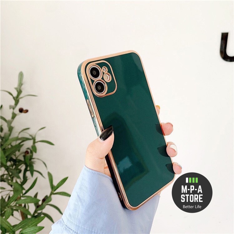 Ốp lưng CẠNH VUÔNG sang trọng LOGO TÁO MẠ VÀNG dành cho iphone 6/6plus/6splus/7/7plus/8/8plus/x/xs/11/12/13/pro/max/plus