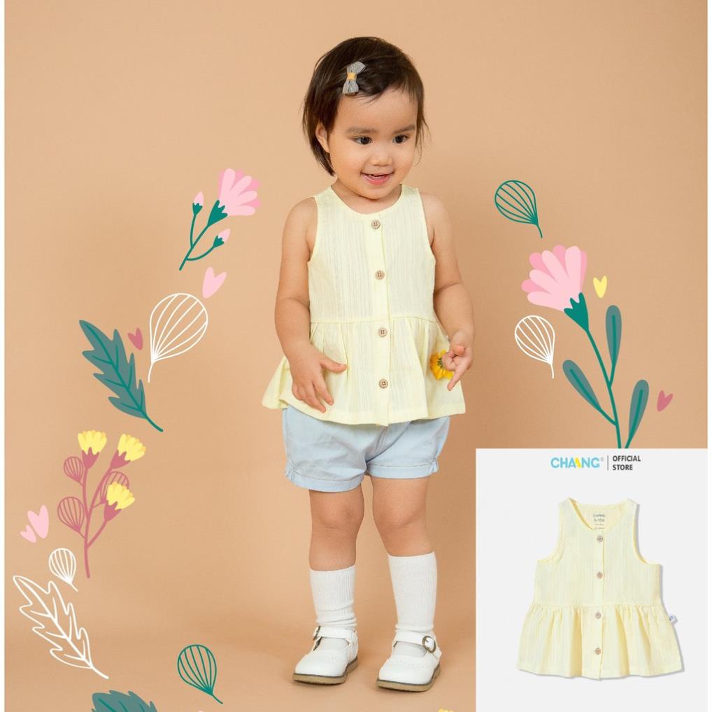 Áo ba lỗ babydoll chaang vàng