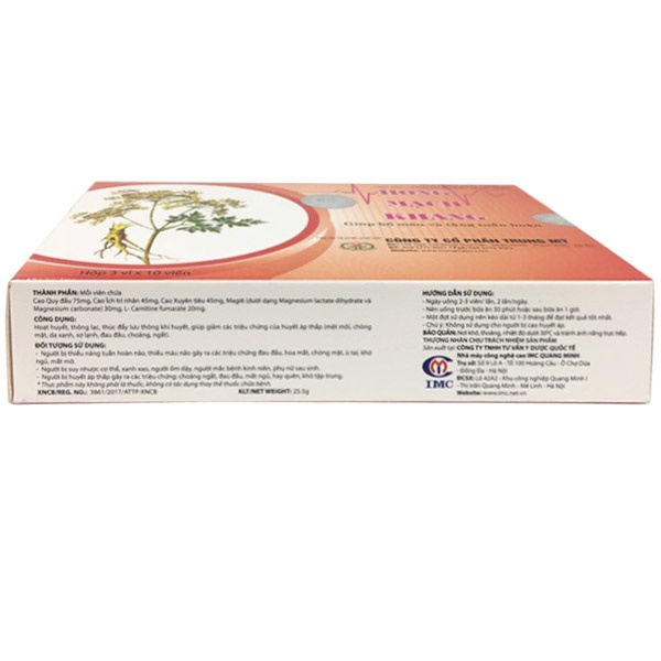 Hồng Mạch Khang - Mua 6 tặng 1 bằng tem tích điểm - cho người huyết áp thấp, giảm chóng mặt, đau đầu