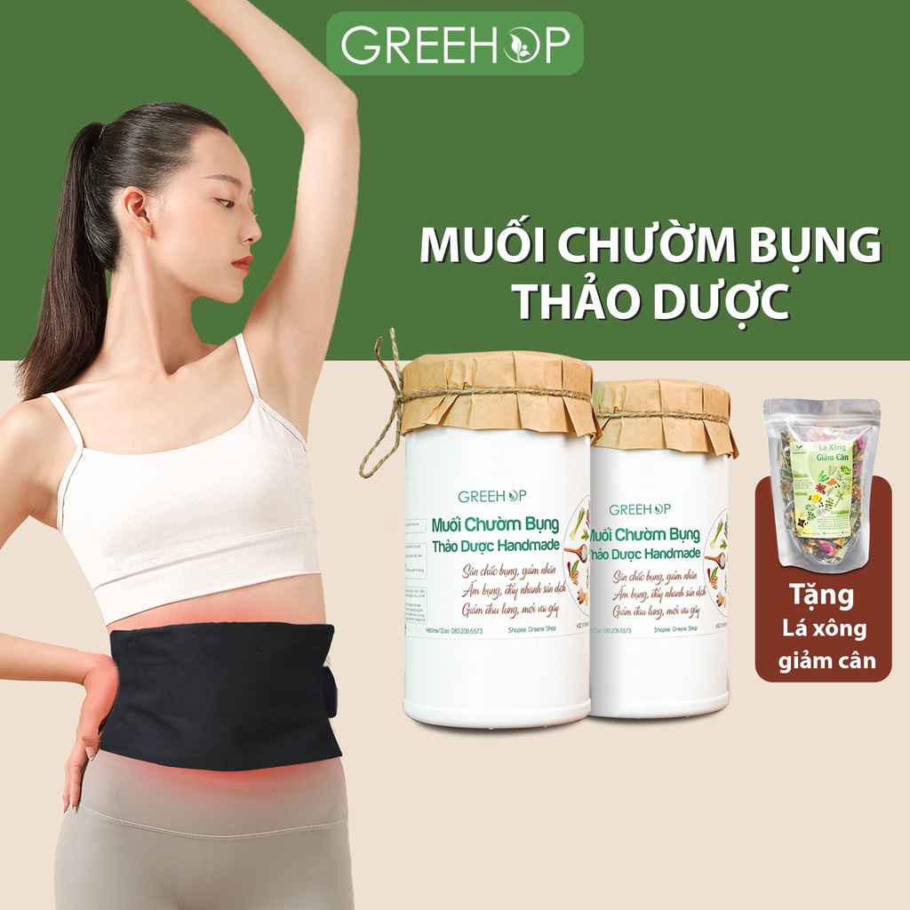 Muối chườm bụng thảo dược giảm eo, giảm mỡ bụng GREEHOP