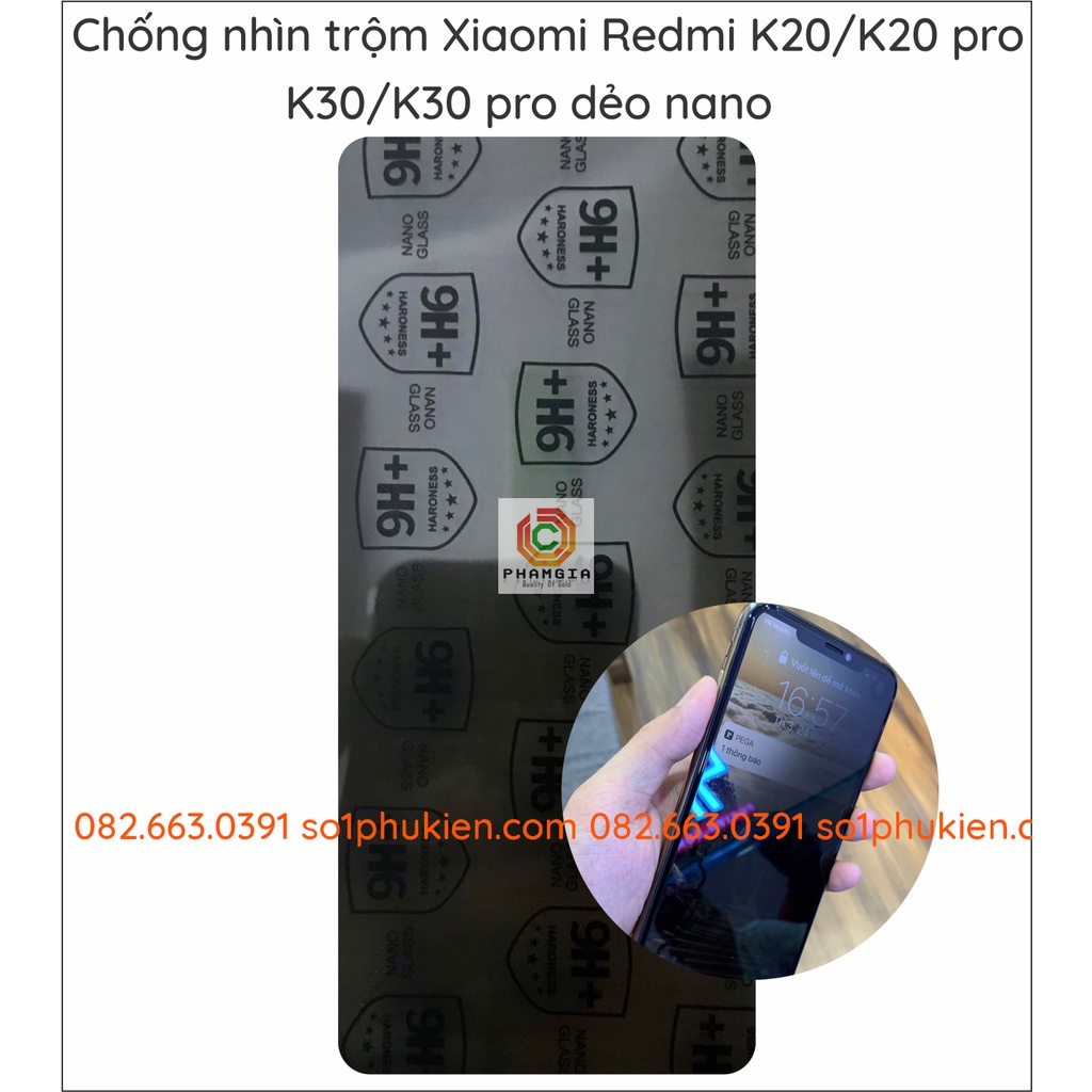 Dán cường lực chống nhìn trộm Xiaomi Redmi K20 / K20 pro / K30 / K30 5g / K30 pro dẻo nano