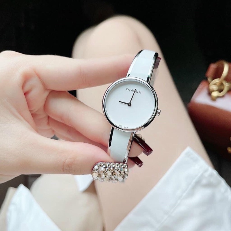 Đồng Hồ Nữ Kiềng Trắng, Mặt 30mm, Chống nước 30m