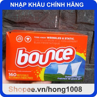 Giấy thơm bounce 160 tờ mẫu mới- giúp thơm quần áo