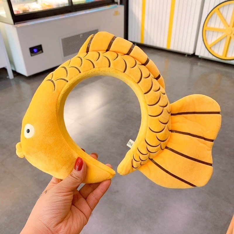Băng đô cài tóc, bờm tóc hình thú 3D hàn quốc Cá Vàng - Cá Mập - Khủng Long- Vịt Vàng-Vịt Trắng