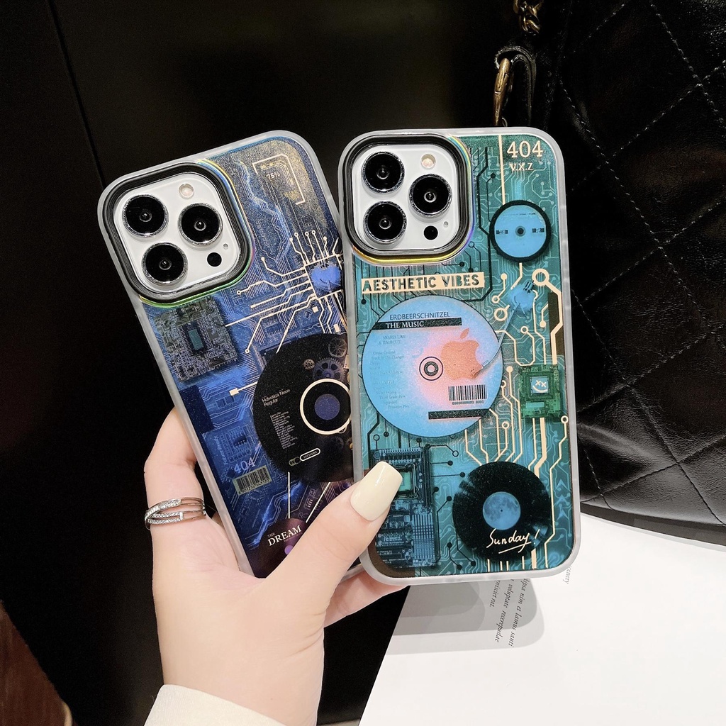 Ốp Điện Thoại Silicon Tpu Mềm Chống Sốc Chống Rơi In Hình Âm Nhạc Laser 2 Trong 1 Cho iPhone 14 13 12 11 Pro XS Max XR Plus