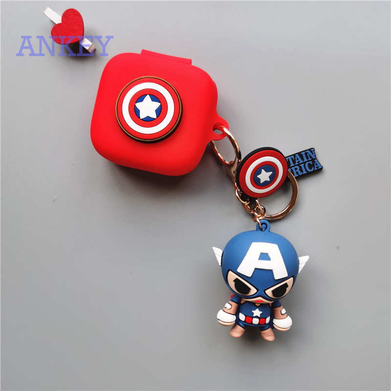 Vỏ bảo vệ hộp sạc tai nghe bằng silicon hình Siêu Anh Hùng Marvel cho Samsung Galaxy Buds Live/ Buds Pro/ Buds 2