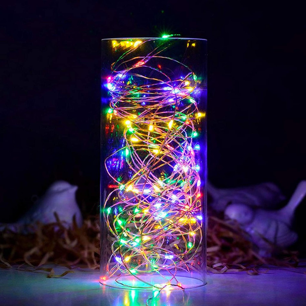 Đèn Led Xài Pin AA Đèn Không Chớp Nháy Dây 3 Mét 30 Bóng Đèn Đom Đóm Fairy Light Trang Trí Decor Phòng Ngủ Noel