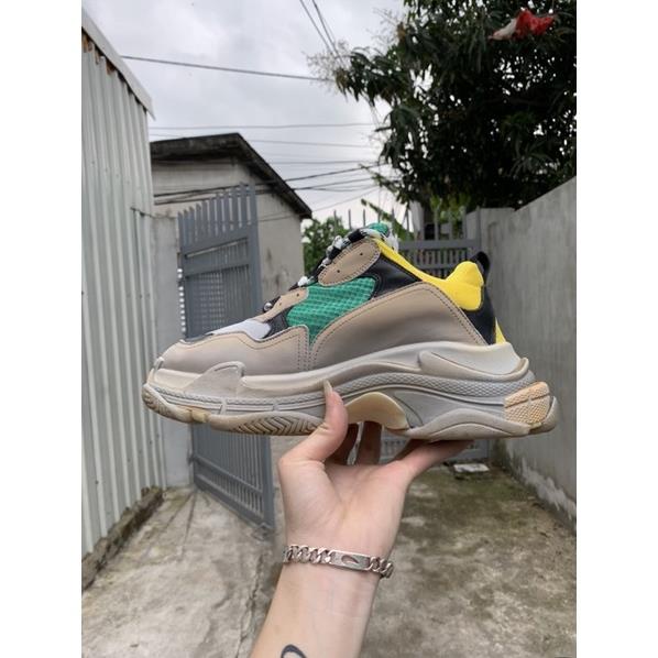 Giày Ba len Trips Đế Bẩn Cao Cấp Xanh Vàng