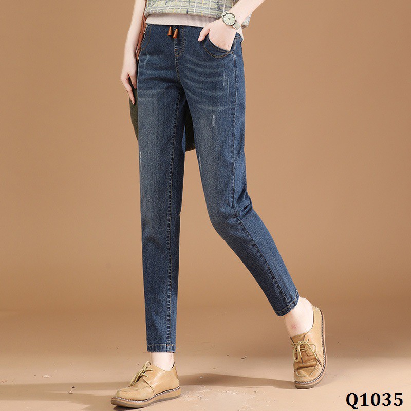 Q1035 - ENDA KISUHI Quần Jeans Lưng Thun Ống Nhỏ