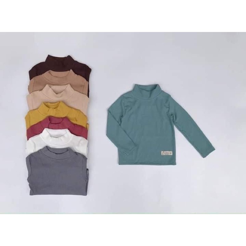 Áo thun gân tăm cổ 3 phân giữ ấm cho bé hàng loại 1