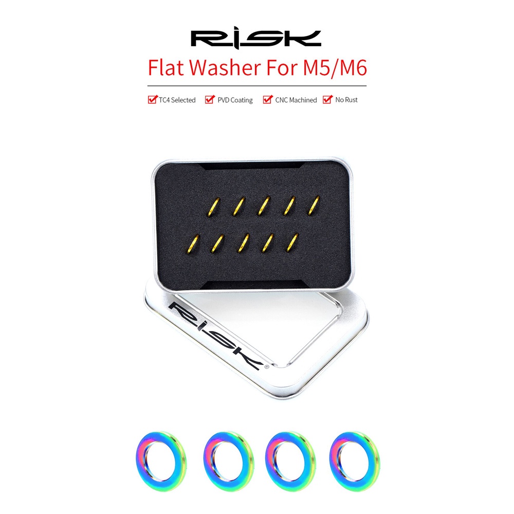 Set 10 Vòng Đệm Bằng Hợp Kim Titan Cho Xe Đạp M5 M6