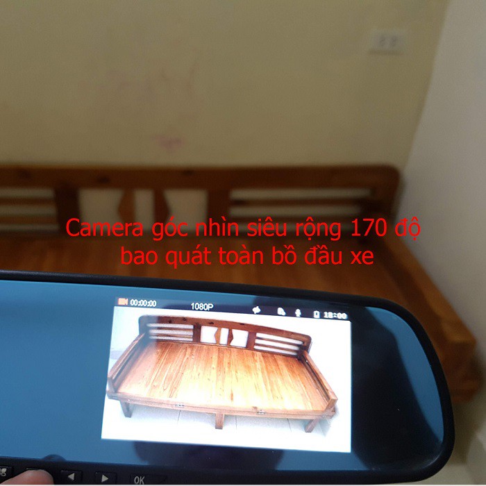 Gương chiếu hậu - Camera hành trình Vehicle BlackBox fullHD 1080, góc quay 170 độ | BigBuy360 - bigbuy360.vn
