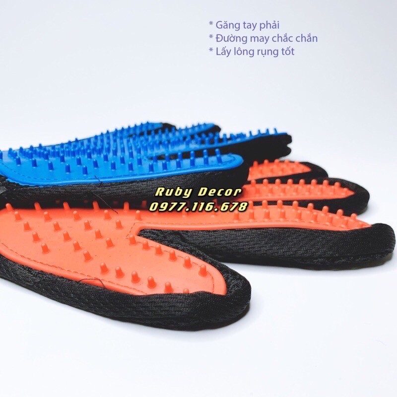 Găng Tay Chải Lông Lấy lông Rụng Cho Chó Mèo (màu ngẫu nhiên)