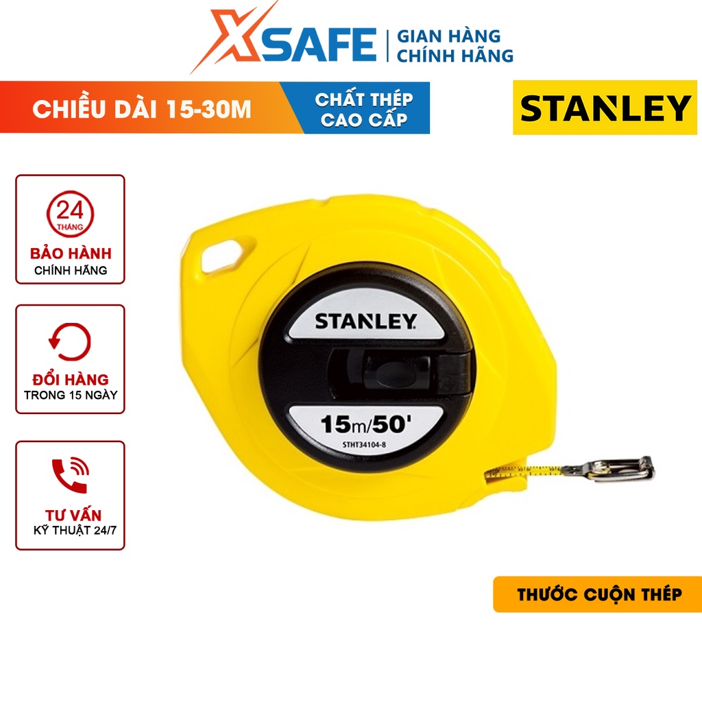 Thước cuộn thép STANLEY lưỡi thép dẻo Thước cuộn Stanley có thiết kế nhỏ gọn, vỏ nhựa ABS bọc cao su chắc chắn