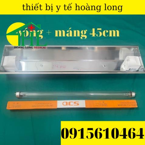 [Com Bo Máng + Bóng UV 45cm ] Đèn Cực Tím Diệt Khuẩn Không Khí - Inox