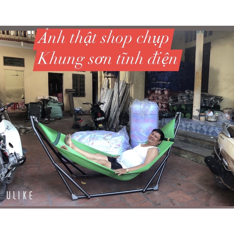Võng Xếp Khung Sơn Tĩnh Điện Phi 32. Trọn Bộ Võng Người Lớn Tặng Kèm Lưới