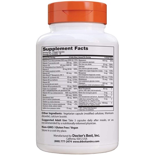 Doctor's Best, Multi-Vitamin với Vitashine D3 and Quatrefolic - Vitamin tổng hợp dành cho phụ nữ và nam giới 90 viên