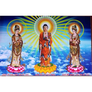 Tranh thêu chữ thập tam thế phật 3d 53565 chưa thêu